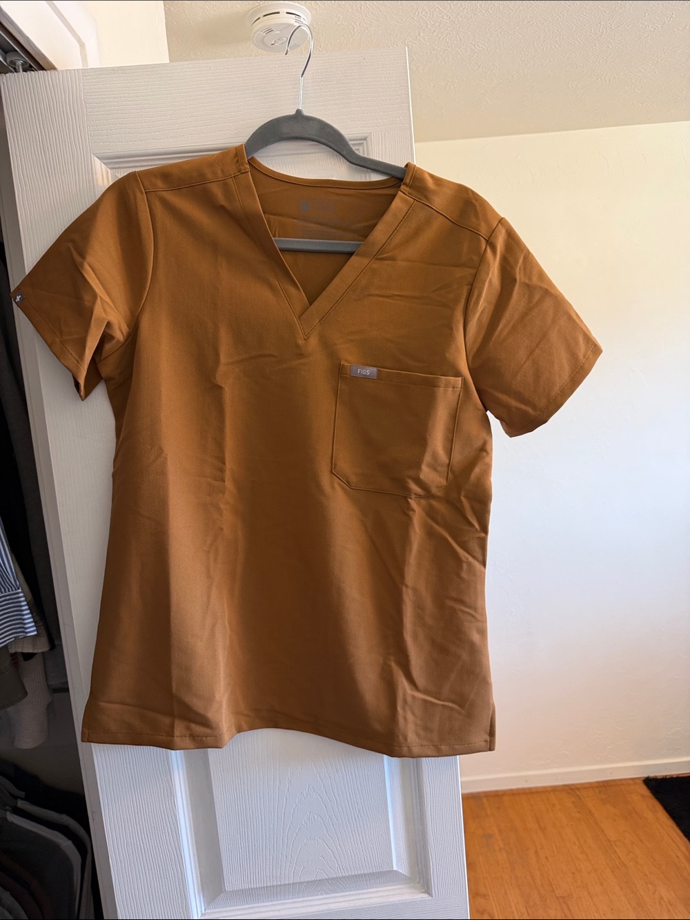 Figs V-Neck Scrub Top in Rust